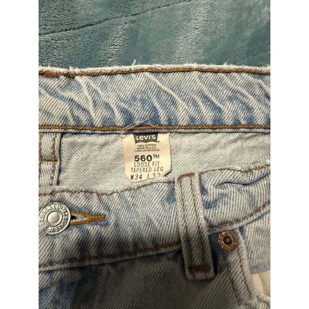 Vintage Levis 560 Jeans Mens‎ 34x32 Loose Fit Tapered Leg Made USA 90s Y2K - Picture 3 of 9